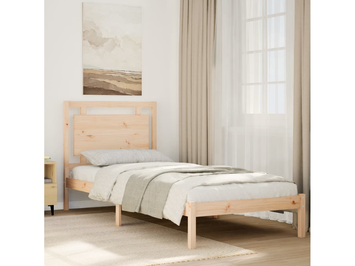 Cama Extra Longa Sem Colchão 100x220 Cm Madeira Maciça