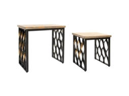 Conjunto de 2 Mesas HOME ESPRIT Madeira Metal 64 X 34 X 65 Cm