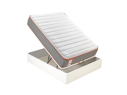 Pack WHAT THE SLEEP Sommier Branco + Colchão Espuma Rock (140 x 200 - 58 Cm de Altura)