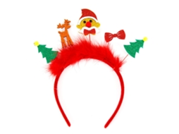 Laxiscreed Fio De Natal Com Chifres De Rena E Laço Vermelho, Acessório De Cabelo Infantil Festivo