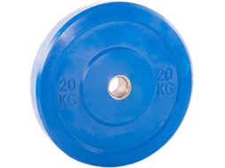 Disco de Musculação SOFTEE Bumper Plate (Azul - 20 kg - Diâmetro: 45cm)