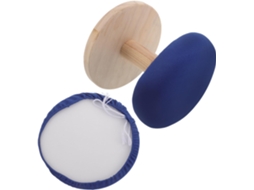 Tábua De Passar Roupa Pequena, Redonda, De Madeira, Com Capa Azul, 17,8 Cm