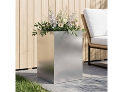 Vidaxl Vaso De Jardim Prateado 50 X 50 X 75 Cm Aço Inoxidável