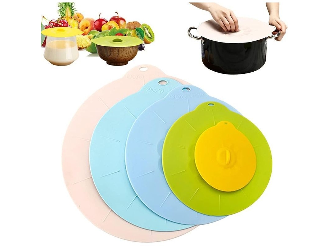 Tapa De Silicona Para Alimentos 5 Tamaños Diferentes Sello Airtight Reutilizable Para Platos Bowls Frutas