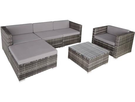 Conjunto de Jardim  Milano (Cinzento - Poli-Rattan - 66x76x65 cm)