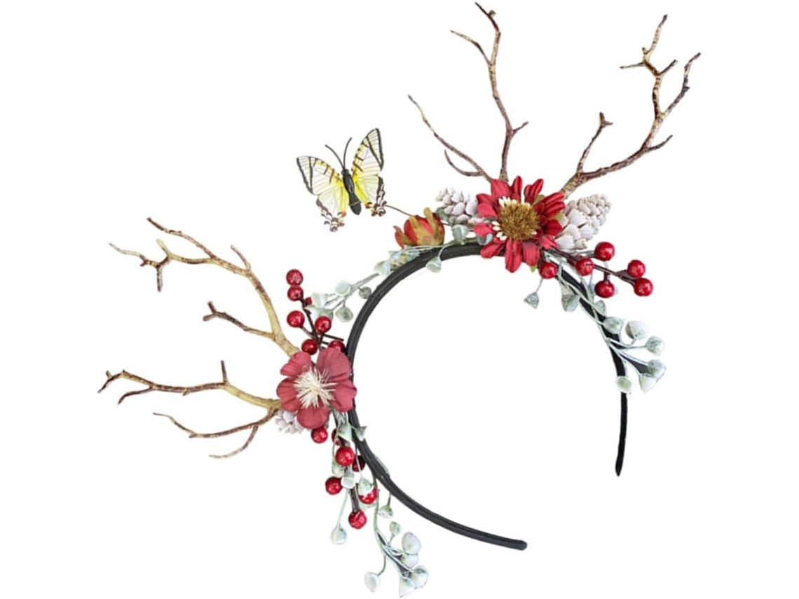 Tiara De Natal Com Estampa De Rena Para Cabelo, Acessório Para Festa, Acessório De Fantasia