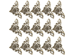 Bestoyard 24 Peças Lote De Équerres Robusto E Elegante Métal Ajouré Angle Vintage Para Meubles Com Clous