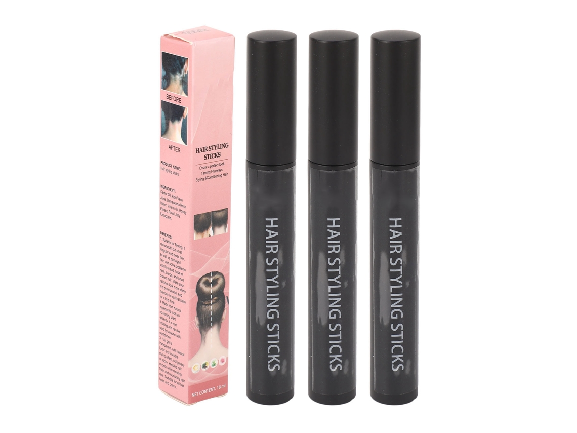 2026 Conjunto de 3 Bastões de Creme para Cabelo 18ml Natural Anti-Oleosidade de Longa Duração para Estilizar e Finalizar os Cabelos