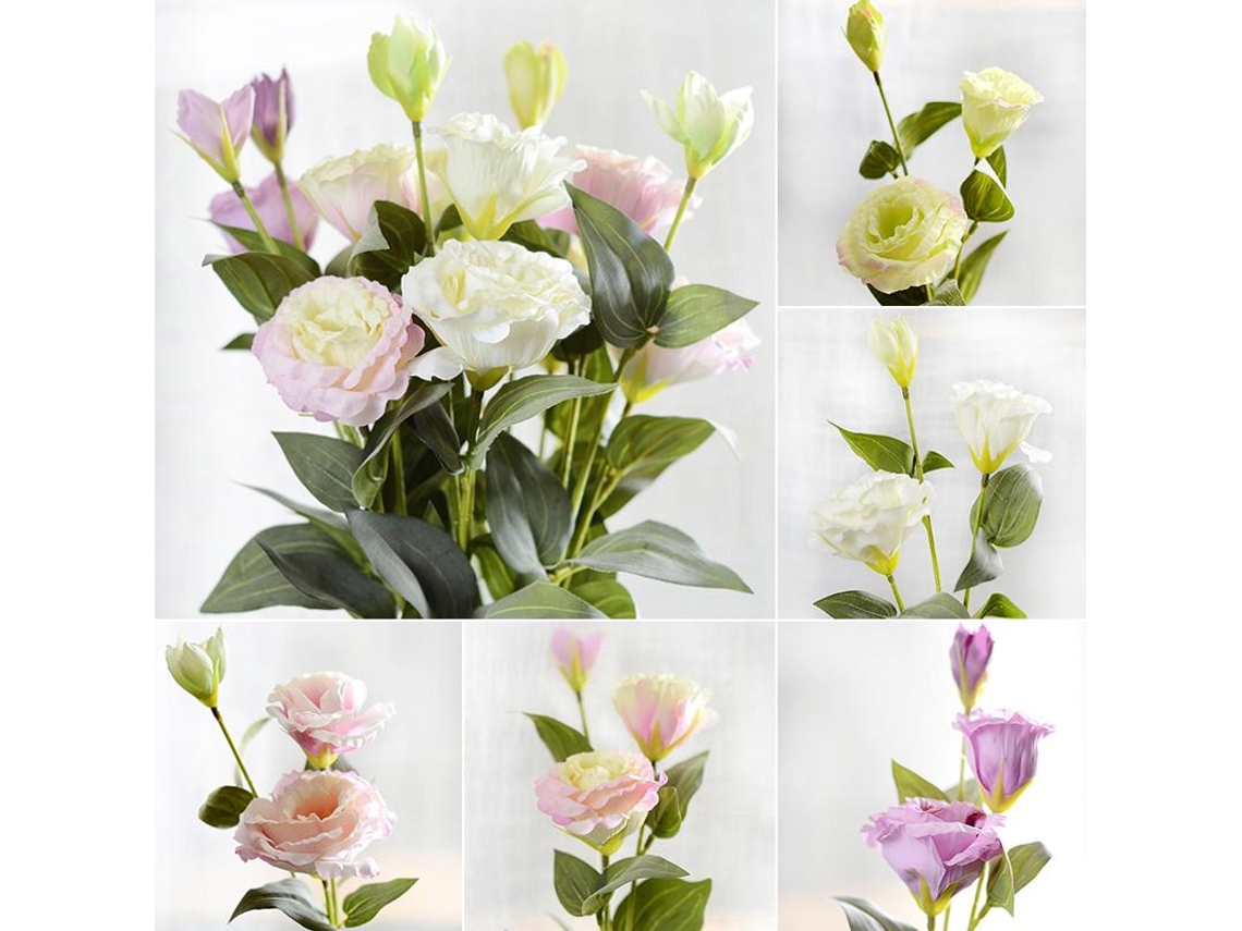 Eustoma (flor Artificial De 3 Ramos, Decoração Para Casa E Casamento) Eoocoo