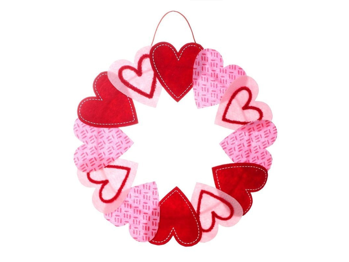 Guirnalda De Feliz Para Puerta Decoración Interior Exterior Día De San Valentín Navidad Boda Material Fieltro Alambre 36cm