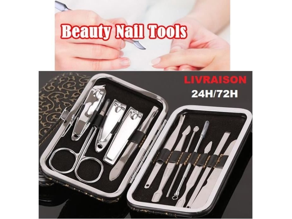 Kit de manicure e pedicure, kit de preparação para unhas, pinças femininas/masculinas, 12 peças