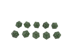Rebe-10pcs Set De Dados Poliédricos Grabado Fino Portátil Para Juegos De Rol Fiesta Tablero Dados De 20 Caras