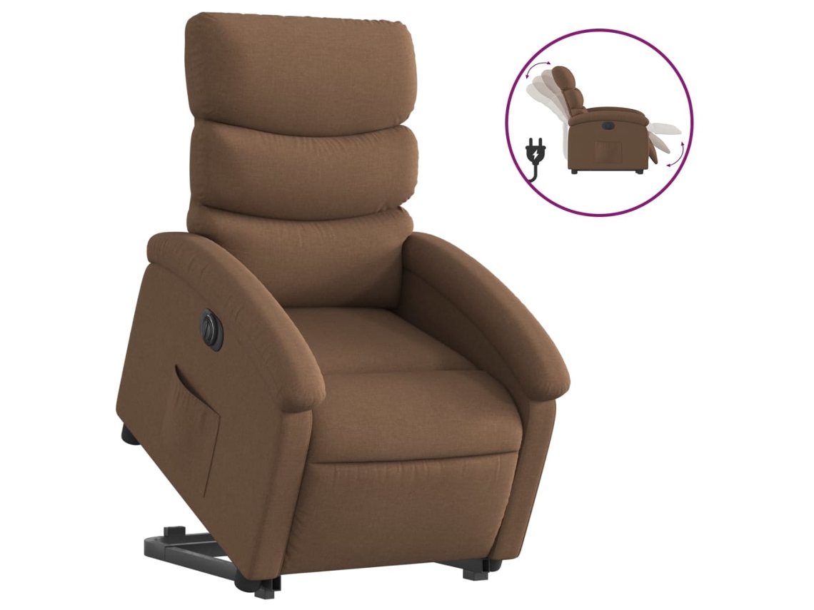 Electric Stand Up Recliner Chair, Electric Stand Up Recliner Chairs Vidaxl Marrom Tecido