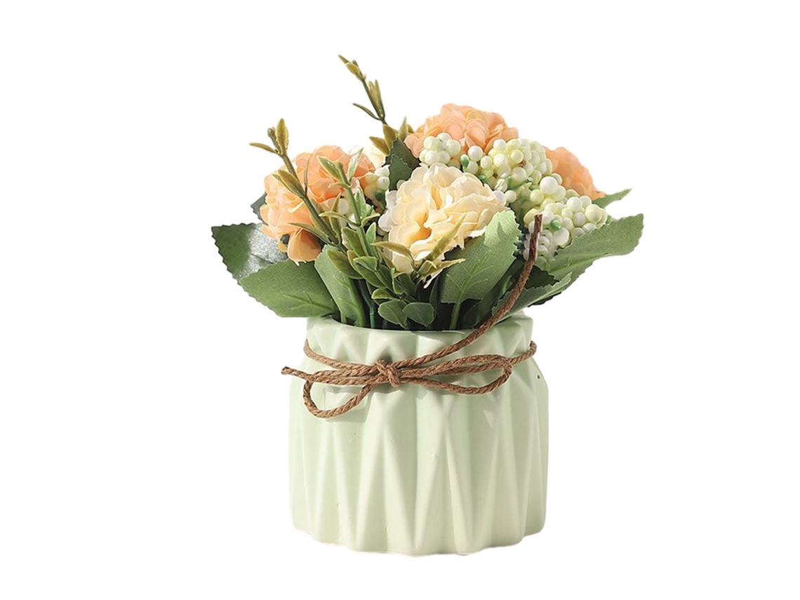 Hortênsias Artificiais com Vaso Mini Flores de Hortênsia Planta Artificial em Vaso de Cerâmica NEVEANCE