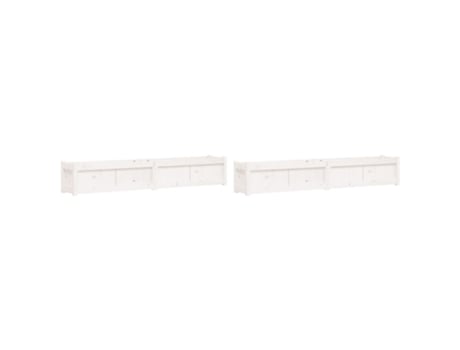 Conjunto 2 Vasos/floreiras de jardim VIDA XL madeira de pinho maciça branco