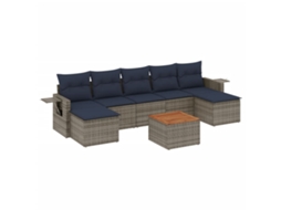 Conjunto de Sofá de Jardim, 8 Peças, Almofadas, Rattan Cinza MAISON EXCLUSIVE