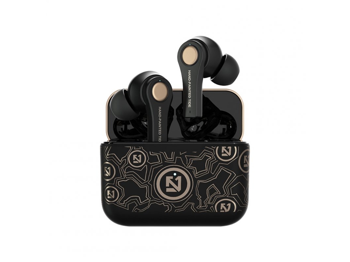 Auriculares Bluetooth True Wireless para Jogos 5.0 À Prova D'Água para desportos Ts-100 com Caixa de Carregamento Preta