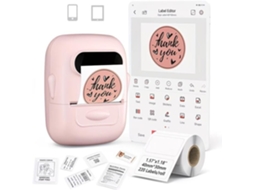 Impressora Térmica Portátil P50. Ideal Para Casa, Lojas De Roupas E Comércios. Compatível Com Android/ios. (rosa)