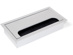 Passa-cabos para mesa Quadrum EMUCA retangular 159x80mm embutido Alumínio Anodizado mate