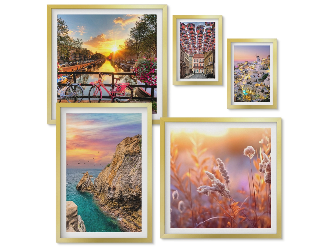 Pinturas De Quarto Flores Abstratas Em Tons Pastel Moldura Prateada Pinturas De Quarto Espelharte (conjunto De 5 Imagens)
