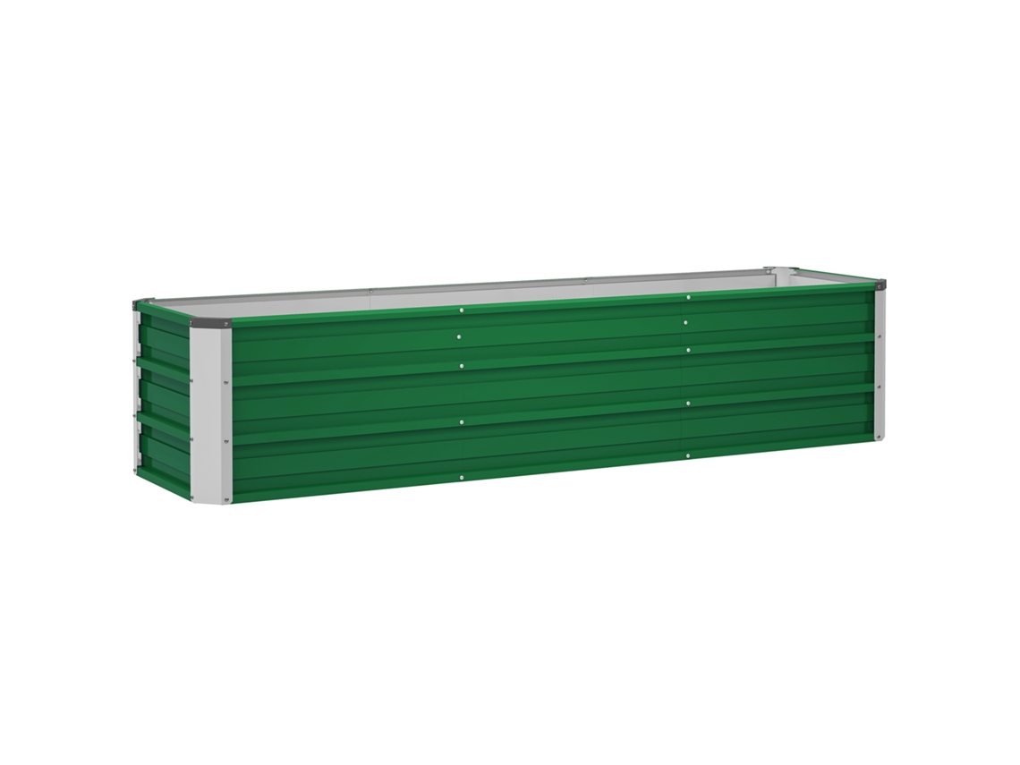 Canteiro Elevado Aço 183x47x40cm Luvas Verdes Hortaliças VELTRIX