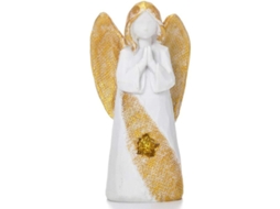 Estátua de anjo em resina, anjo da guarda em oração, escultura religiosa para oração e paz.