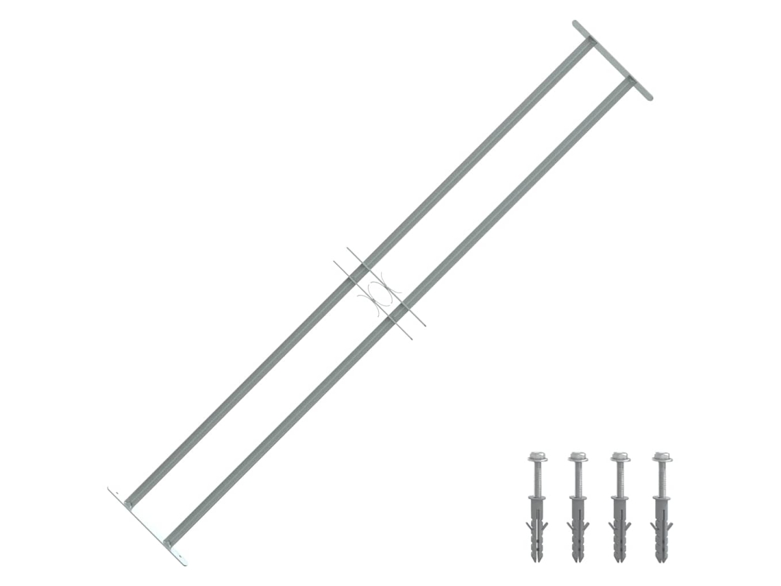 Vidaxl Grelha Segurança Ajustável P/ Janelas Com 2 Traves 1000-1500 Mm