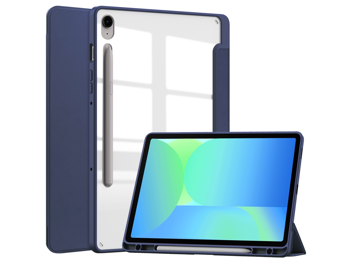 Elysve Capa Para Samsung Galaxy Tab S10 Fe 10,9 Polegadas, Sm X520/526 Com Bandeja Para Canetas Azul Escuro