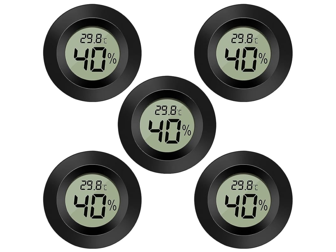 2026-5 Pack Termômetro Higrômetro Digital Interior Exterior Com Bateria Incluída Para Casa Escritório Jardim