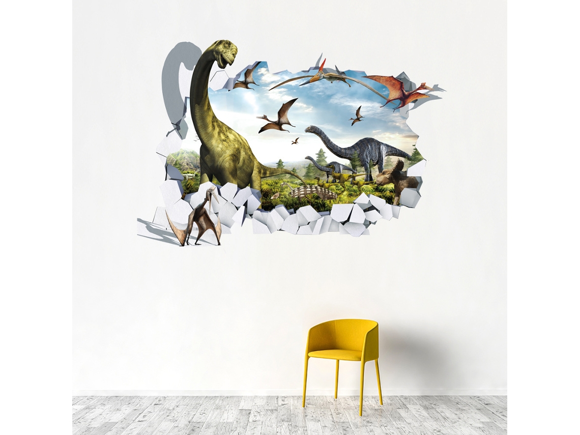 //adesivos De Parede 3d Dinossauro Quebrado Parede Sala De Estar Quarto De// Aquaforge