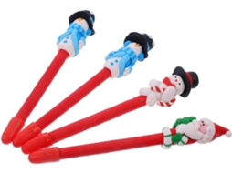 Conjunto De 4 Canetas Em Gel Amosfun Com Tema Natalino, Portáteis Para
