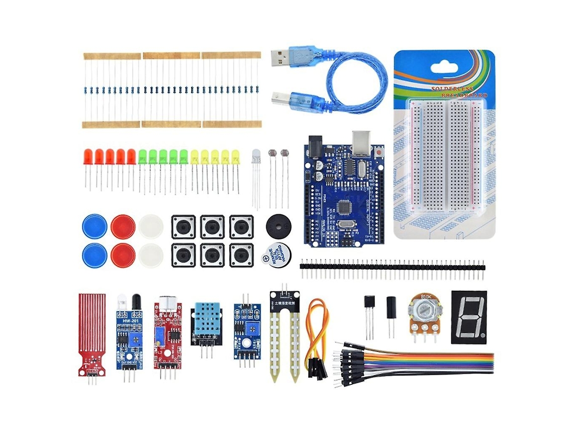 Kits Iniciais Para Uno R3 Placa De Ensaio Led Jumper Fio Botão Laboratório De Educação Escolar