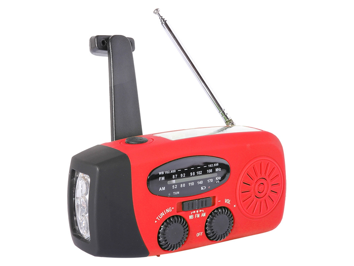 Rádio Movido a Energia Solar, Emergência Am/fm com Dínamo de Manivela, Carregamento Recarregável para Uso Doméstico AQUAFORGE