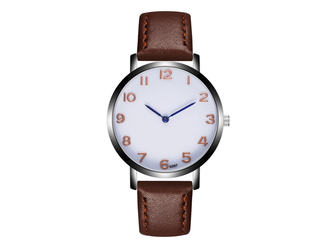 Relógio de pulso masculino Zhoulianfa K097 marrom escuro com movimento de quartzo.