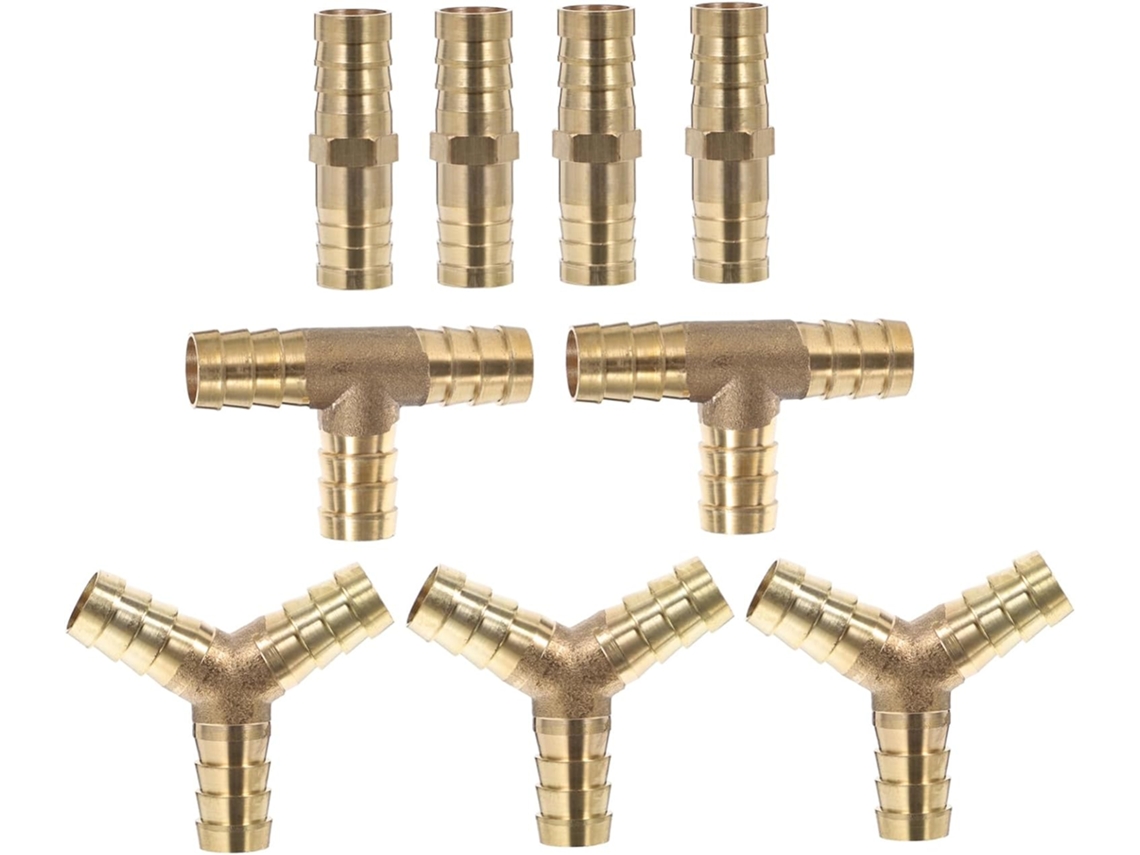 Conector Em T De Latão Formato Y Para Mangueiras Ar, Com Espigão,