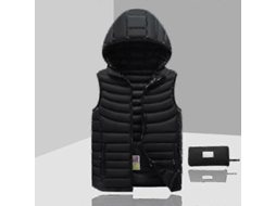 Chaqueta Sem Mangas Para Homem Com Capuz Removível Cor Preta Tamanho Xl Outono 2023 Xl Negro