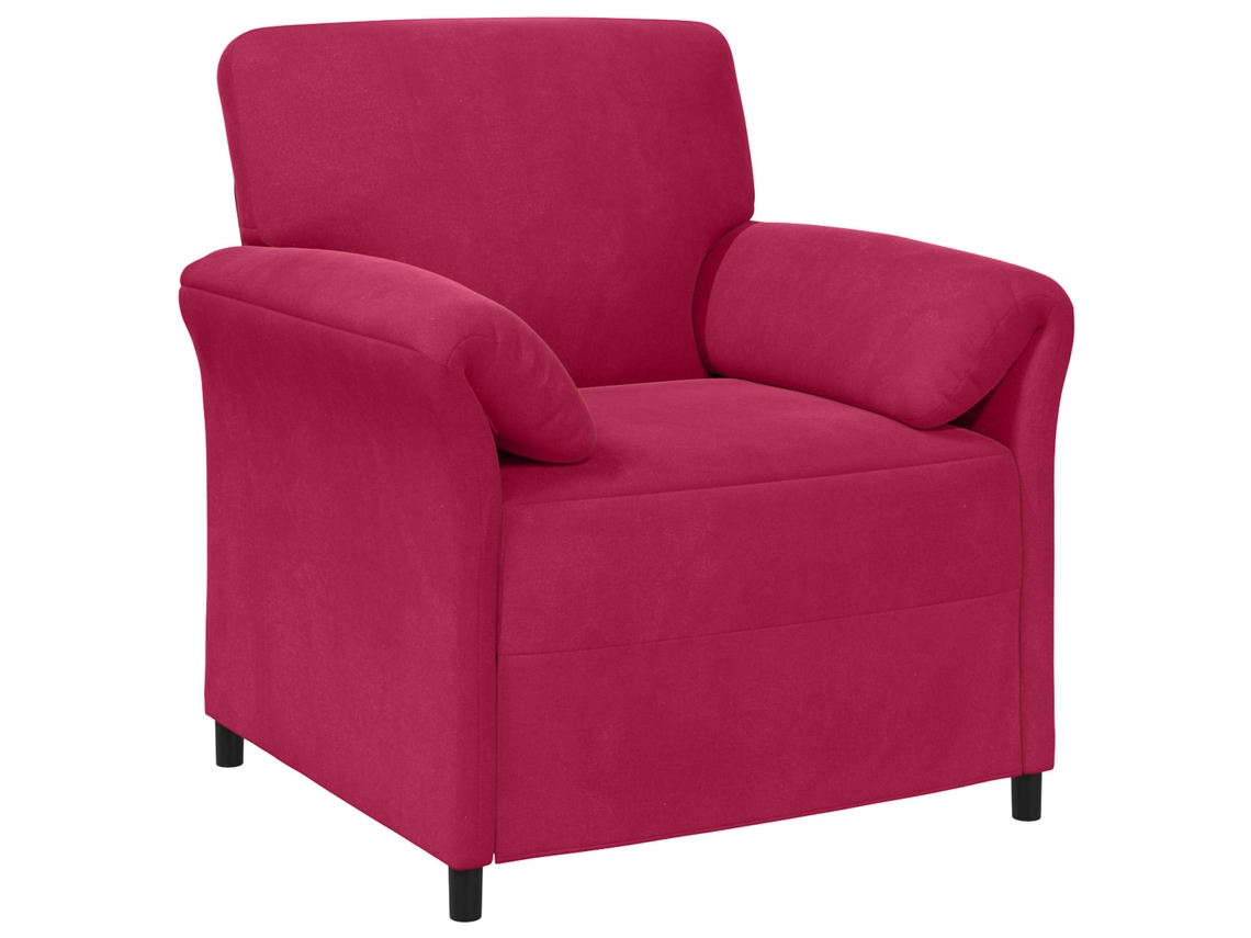 Sofá de 1 Lugar Vinho Vermelho 88 X 83 X 95 Cm Veludo SYFAX