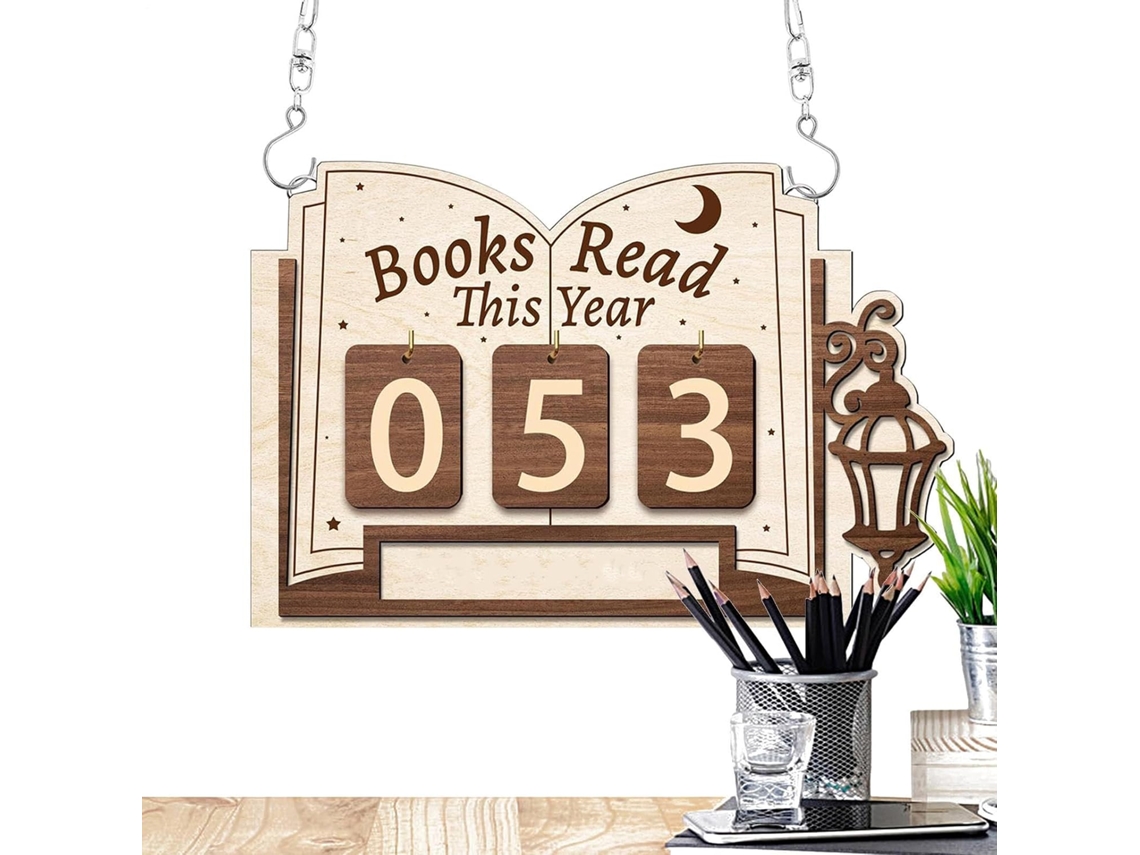 Livro Lido Este Ano, Placa De Madeira Para Balcão, Decoração Para Biblioteca, Para Leitores, Estudantes, Home