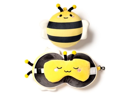 Almofada de Viagem 2 em 1 com Máscara para Os Olhos RELAXEAZZZ Adorabugs Abeille