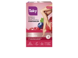 Tiras de Cera Depilatória Red Fruits para Remoção de Pelos Corporais, 16 Unidades. TAKY