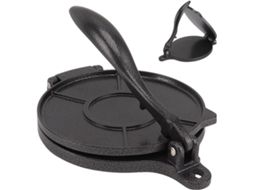 Prensa Tortilhas – Ferramenta Prensar – Máquina Panquecas – Prensa Milho E Pão Fino – 16 Cm – Preto