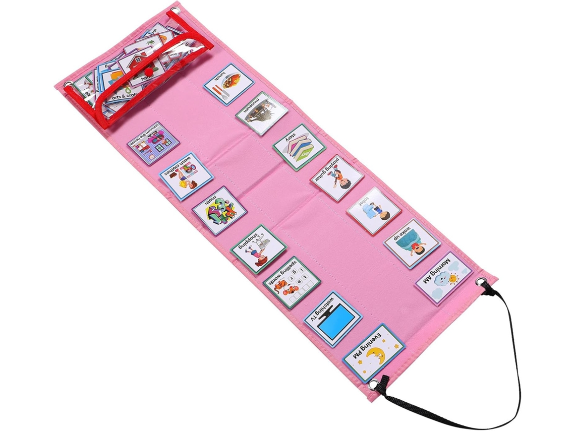 Agenda diária rosa para meninos e meninas, feita de tecido, papel e plástico.