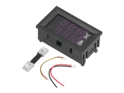 Medidor Digital Voltmeter Amperímetro Primerox com Shunt 75mω e Led Vermelho Azul
