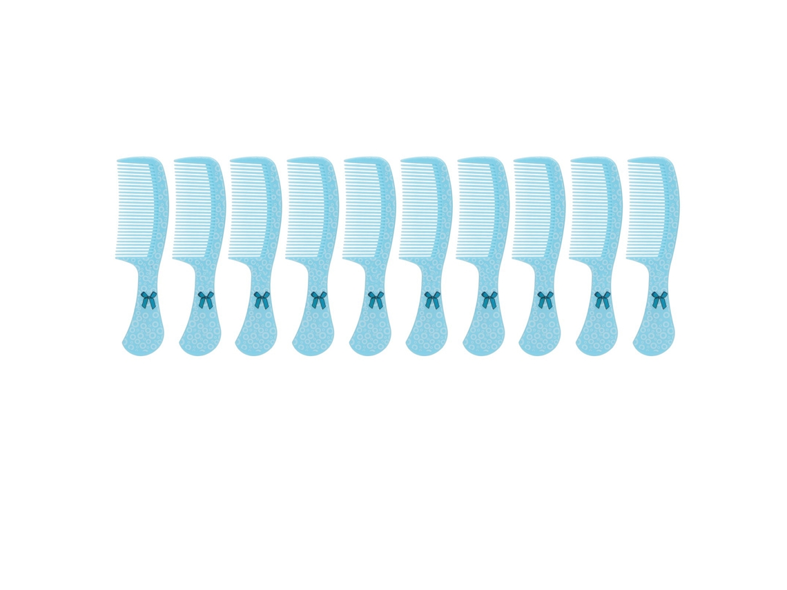 10pcs Pente De Dentes Largos Anti-estático Com Grip Ergonômico Portátil Para Modelagem De Cabelo Azul