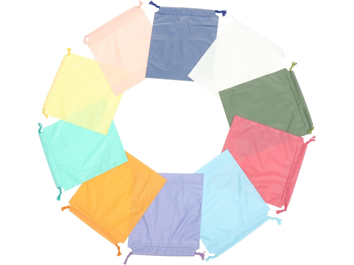 Conjunto De 10 Sacos De Armazenamento Impermeáveis Grandes Com Cordão, Sacos De Plástico Para Viagem, Sacos De Armazenamento Com Cordão Gokoco