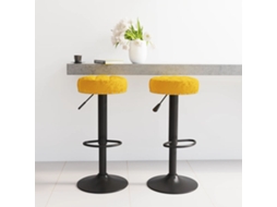 Vidaxl Bancos De Bar 2 Pcs Veludo Amarelo Mostarda