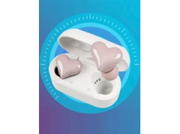 Mini Fones de Ouvido Sem Fio em Formato de Coração, Tws True Wireless In ear Portáteis MDUG (cor Rosa)