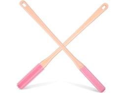 Conjunto De 2 Escovas Esfoliantes Silicone Com Cabo Longo Para Limpeza Dos Pés, Suaves E Adequadas Para Uso No Banho