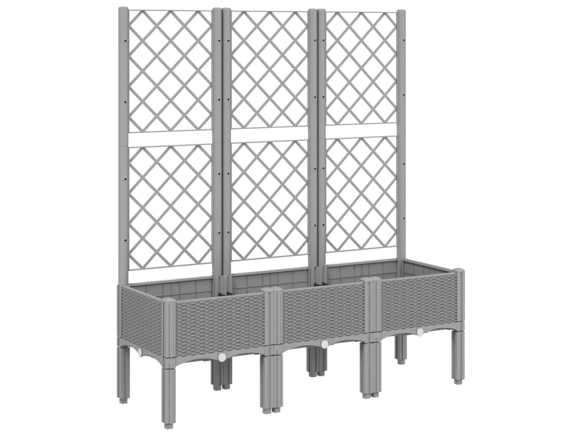 Garden Planter, Garden Planters Vidaxl Cinzeto Polipropileno (120 X 40 X 142 Cm)