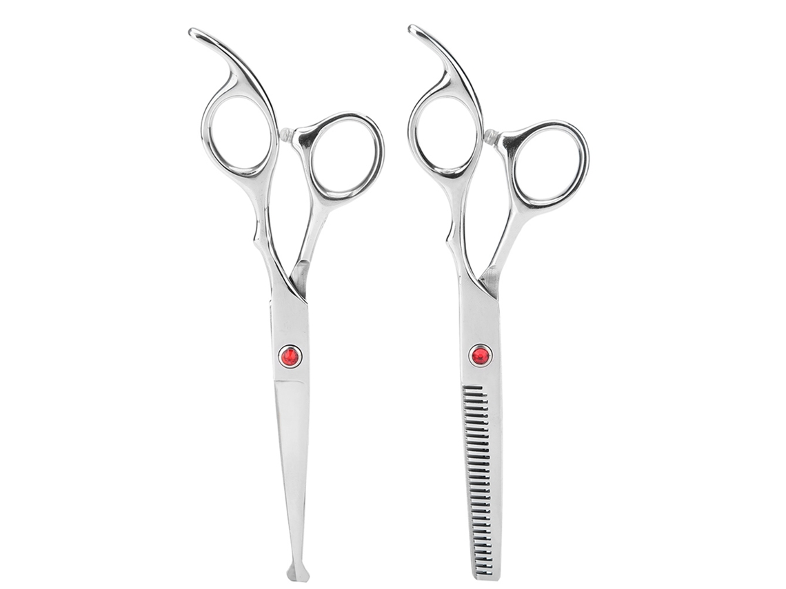 2026 kit de Tesouras Profissionais para Corte e Desmechado de Cabelo, Tesouras de Cabeleireiro Barbearia com Parafuso Vermelho